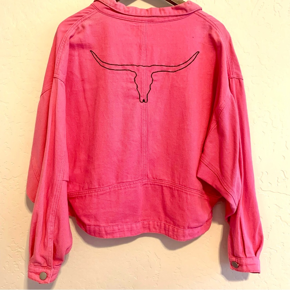 Longhorn pink denim jacket